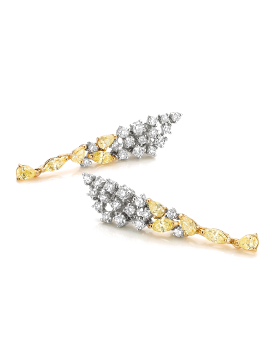 SLAETS Jewellery Yellow Diamond and White Diamond Cocktail Earrings (horloges)